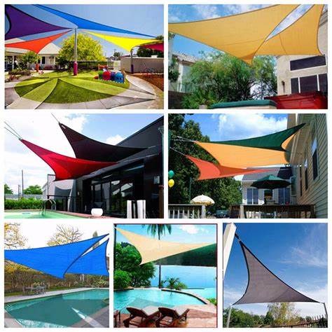 shows multiple sun shade sail options in use